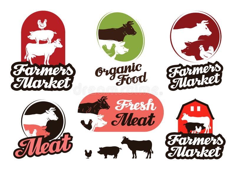 Farm vector logo. meat, food or livestock breeding icon. Farm vector logo. meat, food or livestock breeding icon