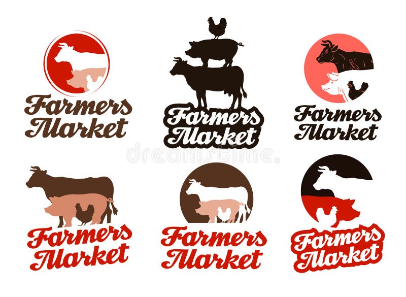 Logo de vecteur de ferme élevage, icône de production animale illustration libre de droits Logo de vecteur de ferme élevage, icône de production animale illustration libre de droits