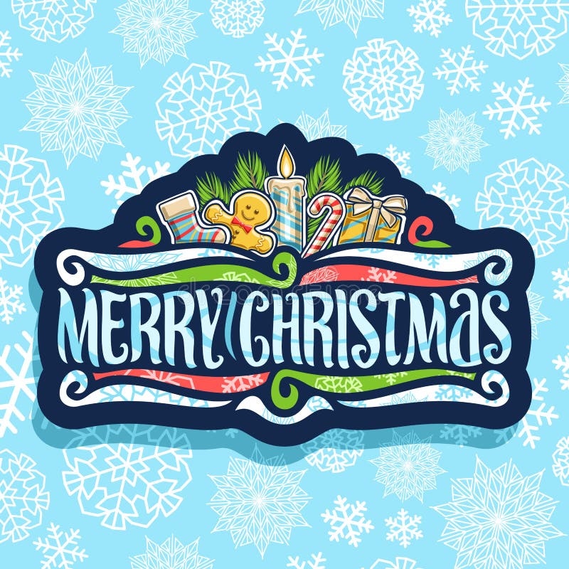 Logo de vecteur pour le Joyeux Noël illustration stock Logo de vecteur pour le Joyeux Noël illustration stock