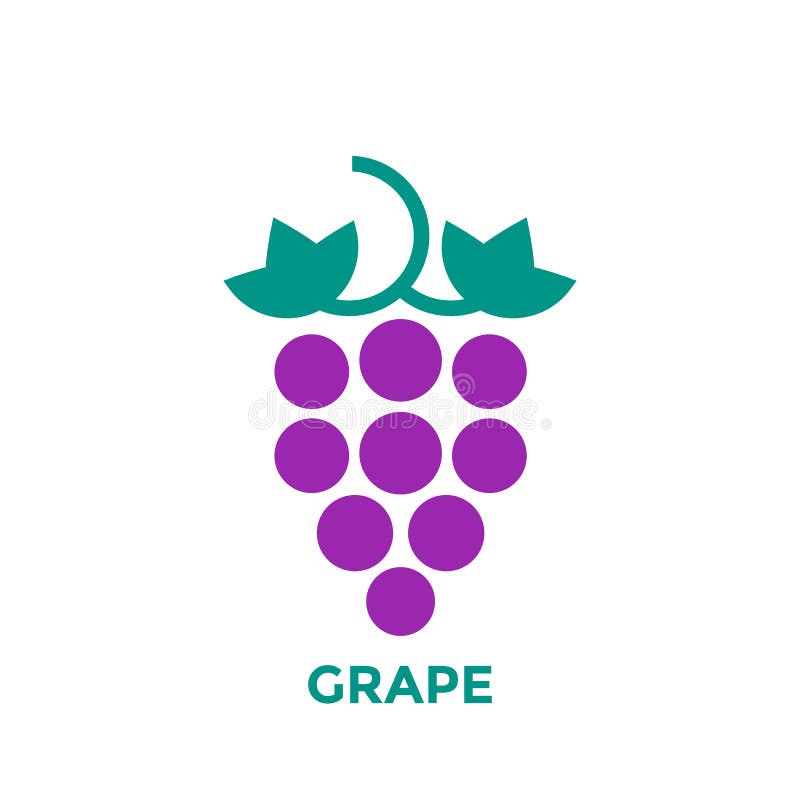 Logo De Vecteur De Raisin Sur Le Blanc Illustration de Vecteur