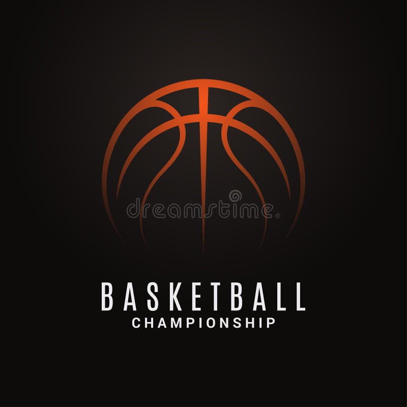 Logo del campionato di basket Palla su oggetto nero