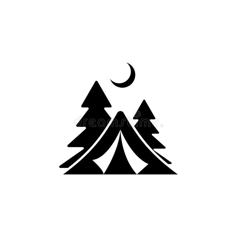 Logo del campo Emblema di campeggio della foresta con la tenda turistica Illustrazione di vettore illustrazione di stock Logo del campo Emblema di campeggio della foresta con la tenda turistica Illustrazione di vettore illustrazione di stock