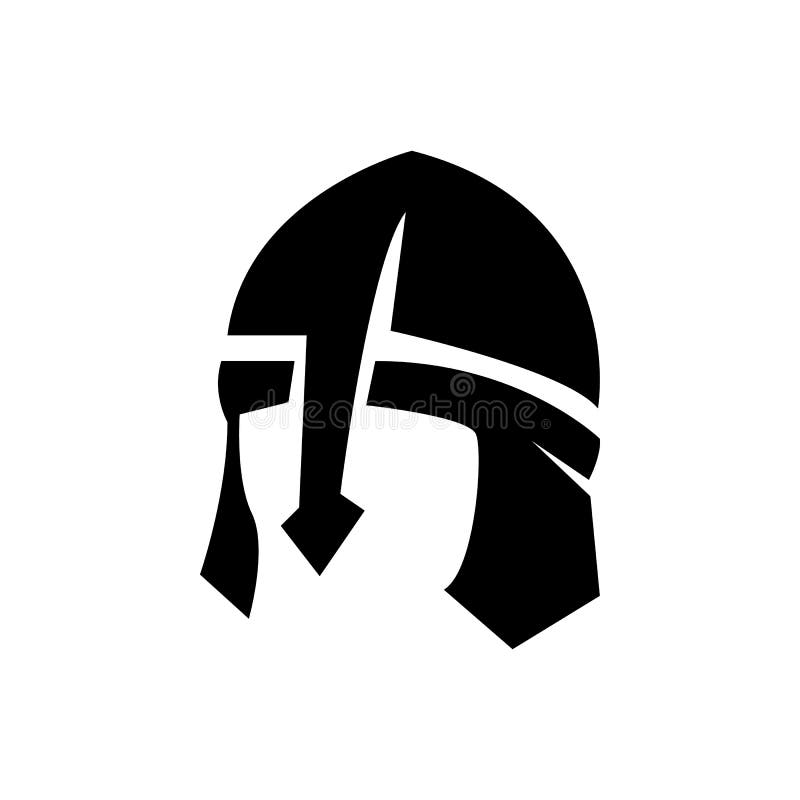 Logo Del Casco Guerrero Ilustración Vectorial De Icono De Máscara Ilustración del Vector - Ilustración de juego, roma: 165189680