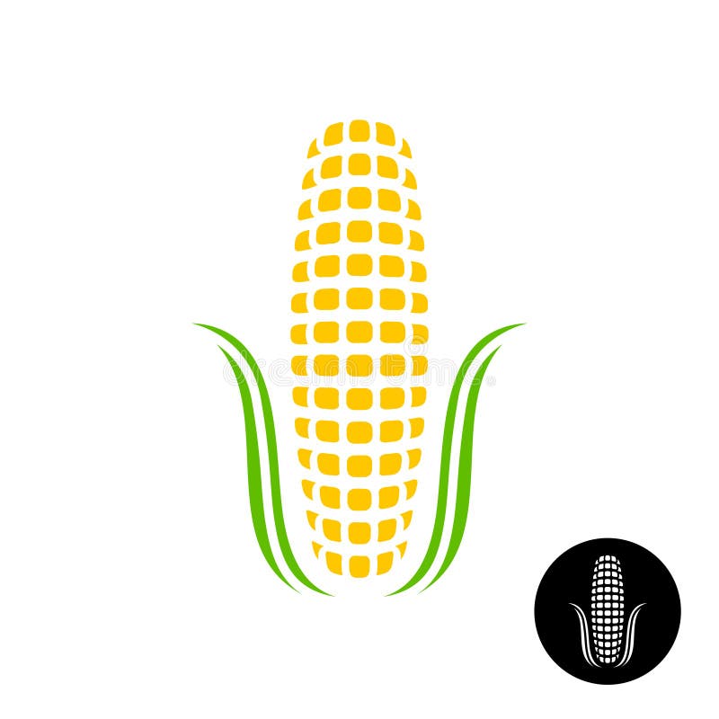 Logo del cereale Cereale semplice con i grani e le foglie stilizzati royalty illustrazione gratis