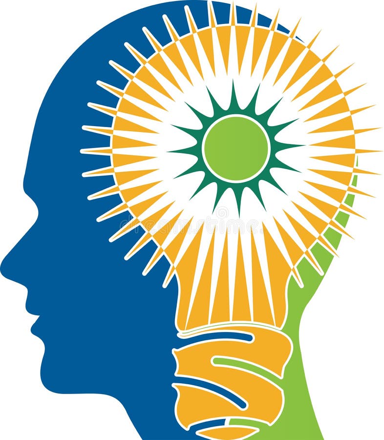 Logo del cervello di potere illustrazione di stock Logo del cervello di potere illustrazione di stock