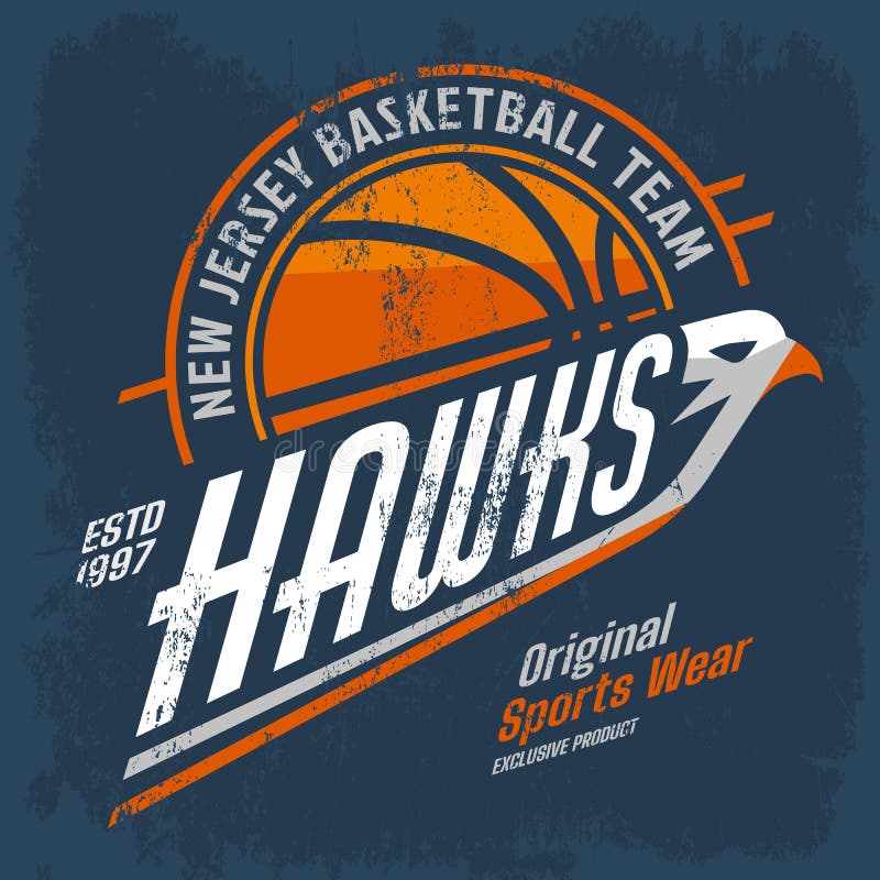 Logo Del Equipo De Baloncesto De Nueva Jersey Para Ropa Ilustración del  Vector - Ilustración de baloncesto, liga: 167643926