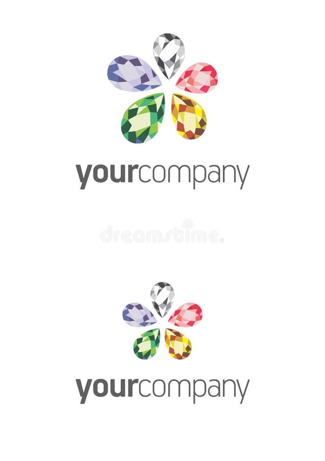 Logo del fiore del gioiello