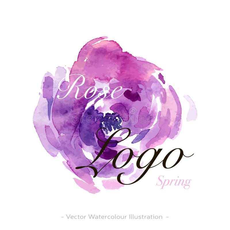 Logo del fiore dell'acquerello nel retro stile Carta da parati di stile di bellezza Segno di concetto di progetto Stile elegante illustrazione di stock Logo del fiore dell'acquerello nel retro stile Carta da parati di stile di bellezza Segno di concetto di progetto Stile elegante illustrazione di stock