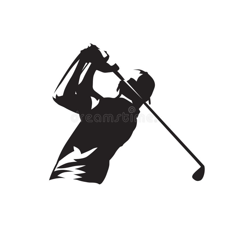 Logo del giocatore di golf, siluetta isolata di vettore illustrazione vettoriale Logo del giocatore di golf, siluetta isolata di vettore illustrazione vettoriale