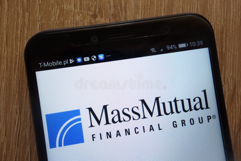 Logo del gruppo finanziario di MassMutual visualizzato su uno smartphone moderno