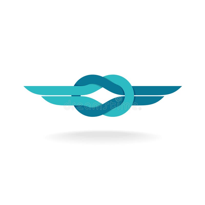 Logo del nodo con le ali illustrazione vettoriale Logo del nodo con le ali illustrazione vettoriale