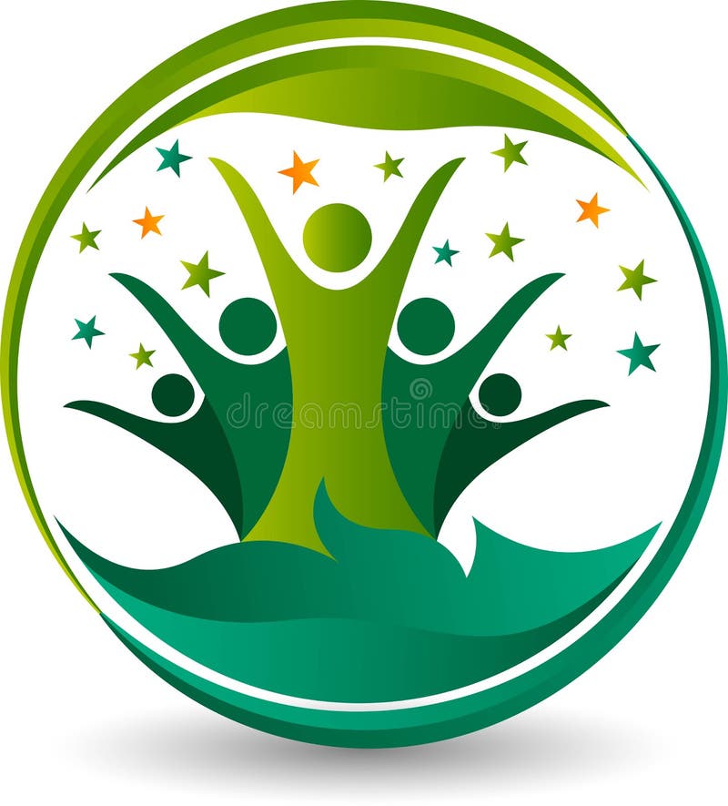Logo dell'albero delle coppie illustrazione vettoriale Logo dell'albero delle coppie illustrazione vettoriale
