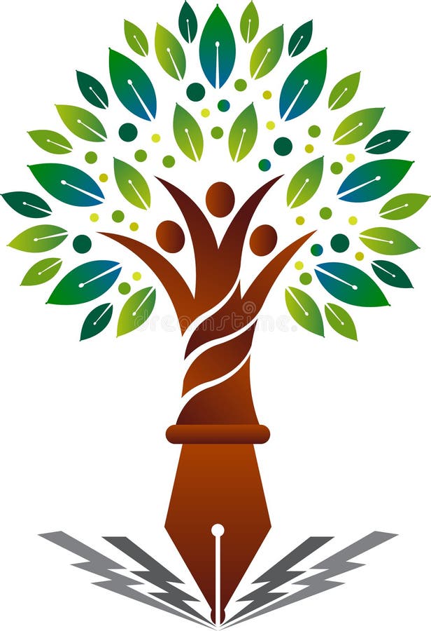 Logo dell'albero genealogico di istruzione illustrazione vettoriale Logo dell'albero genealogico di istruzione illustrazione vettoriale