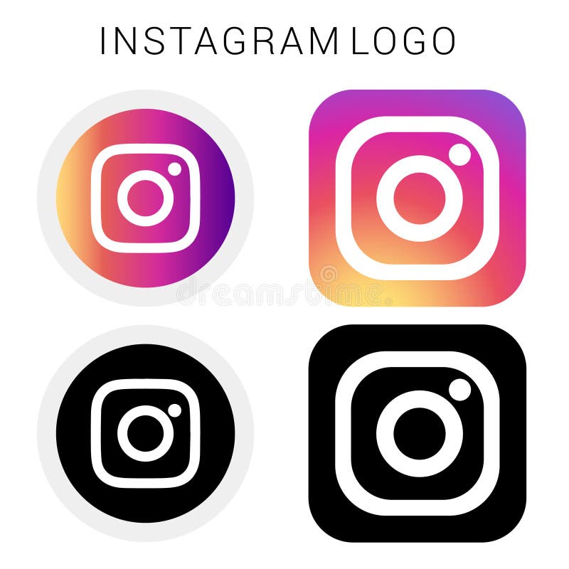 Logo Dell'icona Di Instagram Con Il Bianco E Nero E L'archivio Di Vettore Fotografia Editoriale - Illustrazione di modificabile, disegno: