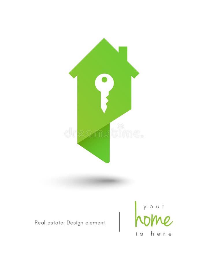 Logo della casa del bene immobile con la chiave royalty illustrazione gratis Logo della casa del bene immobile con la chiave royalty illustrazione gratis