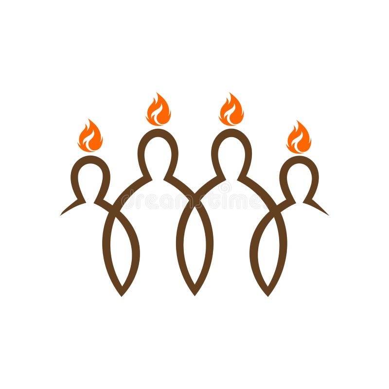 Logo della chiesa Pentecoste, la discesa dello spirito sopra i discepoli di Cristo illustrazione di stock Logo della chiesa Pentecoste, la discesa dello spirito sopra i discepoli di Cristo illustrazione di stock