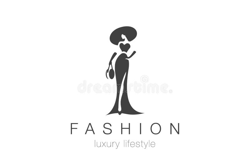 Logo della donna elegante di modo Icona negativa dei gioielli dello spazio di signora illustrazione di stock Logo della donna elegante di modo Icona negativa dei gioielli dello spazio di signora illustrazione di stock