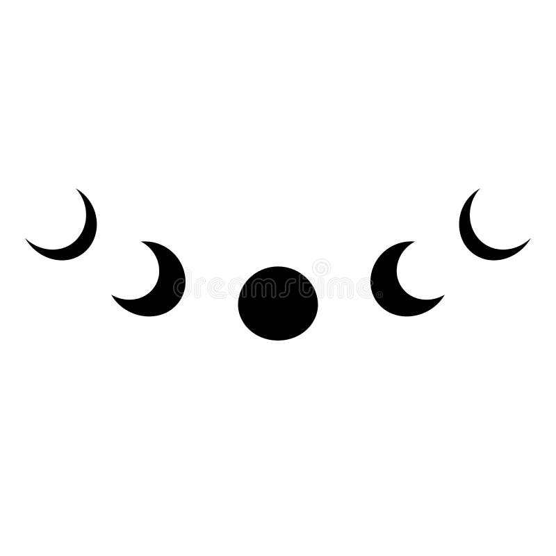 Logo della fase lunare. simbolo di luna semplice, icona isolata. vettore di ciclo lunare dell'elemento grafico delle fasi lunari royalty illustrazione gratis