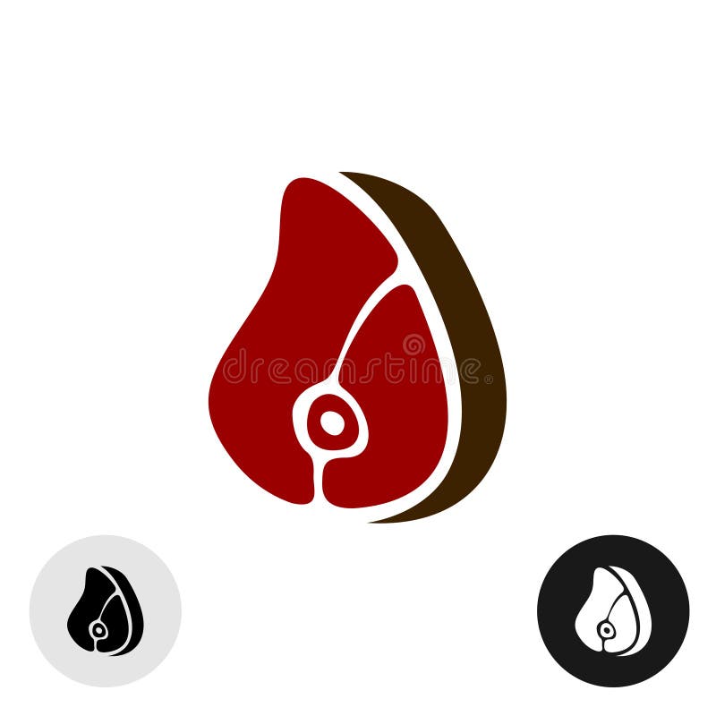 Logo della fetta della carne Icona semplice della carne royalty illustrazione gratis