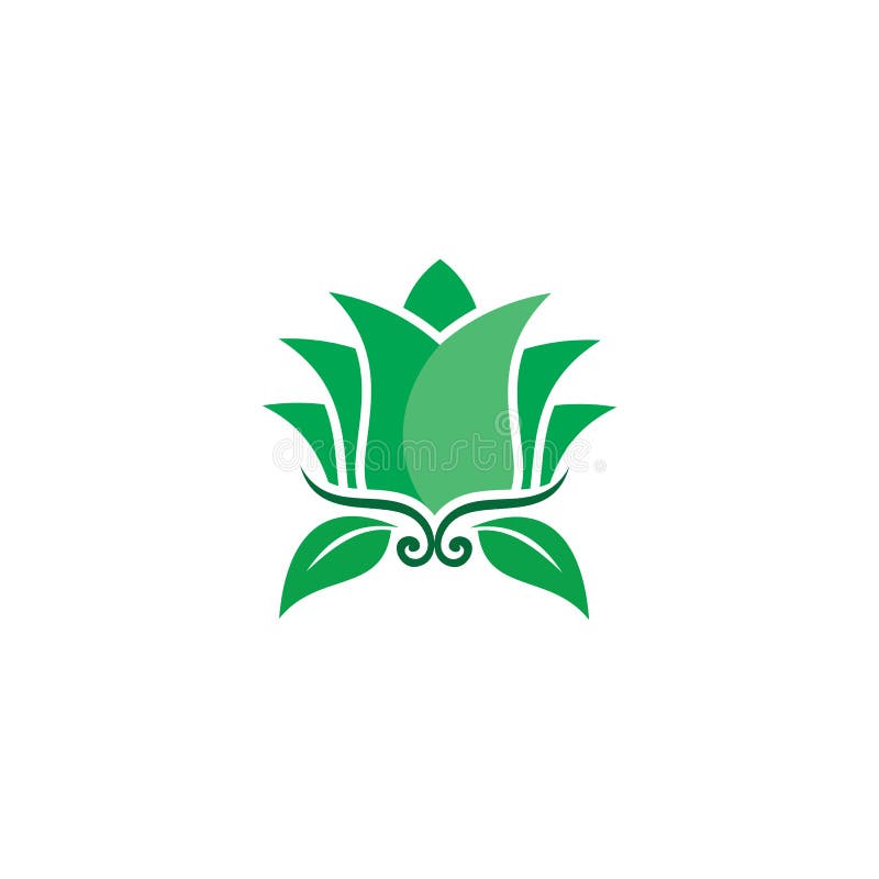 Logo della natura di verde del fiore di Lotus illustrazione di stock Logo della natura di verde del fiore di Lotus illustrazione di stock