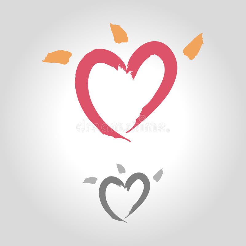 Logo della spazzola del cuore illustrazione di stock Logo della spazzola del cuore illustrazione di stock