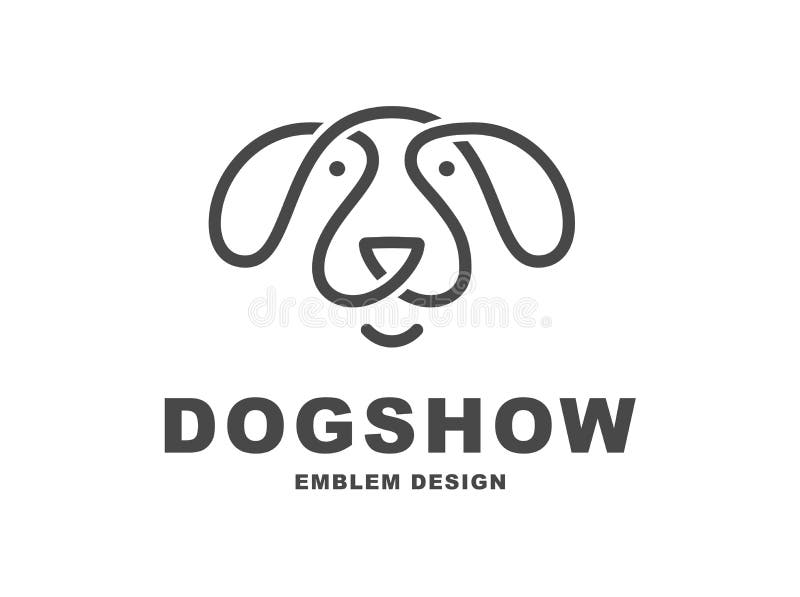 Logo della testa di cane - vector l'illustrazione, emblema su fondo bianco illustrazione di stock Logo della testa di cane - vector l'illustrazione, emblema su fondo bianco illustrazione di stock