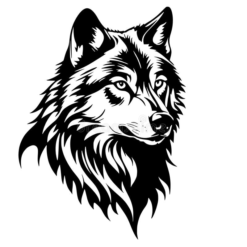 Logo della testa di lupo nero. illustrazione royalty illustrazione gratis