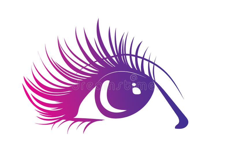 Logo der Wimpern Stilhaar Abstrakte dreieckige Linien Farbige Vektorgrafik lizenzfreie abbildung