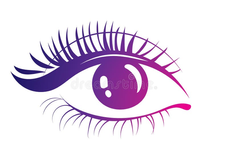 Logo der Wimpern. stilisiertes Haar. dreieckige Linien. farbige Vektordarstellung. vektor abbildung