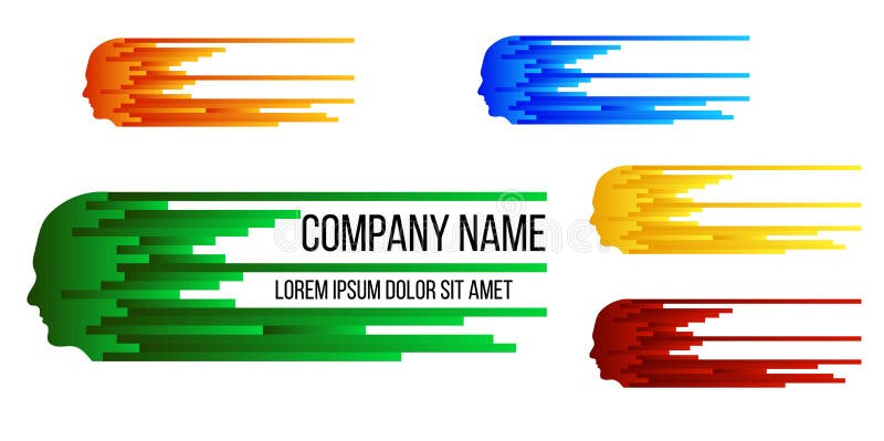 Abstract Human Head Different Colors Business Logo stock illustration Abstract Human Head Different Colors Business Logo stock illustration