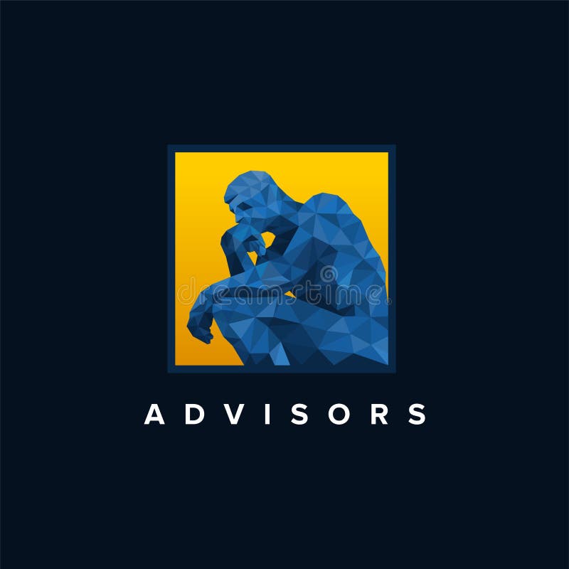 Logo design advisor with people sitting royalty free illustration Logo design advisor with people sitting royalty free illustration
