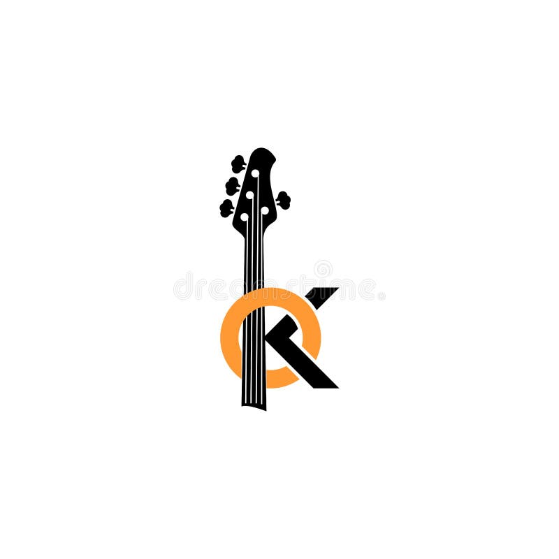 Logo Design about Bass Guitar Player with Bass Illustration in Vector