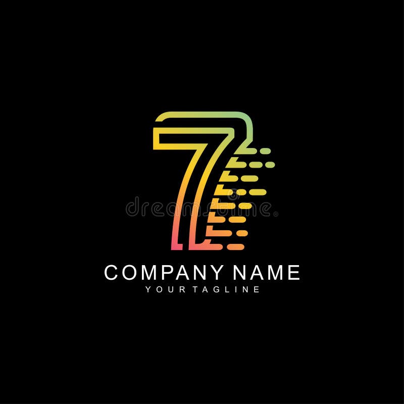 Logo Design of Number 7 for Technology Electronics Digital Connection ...
