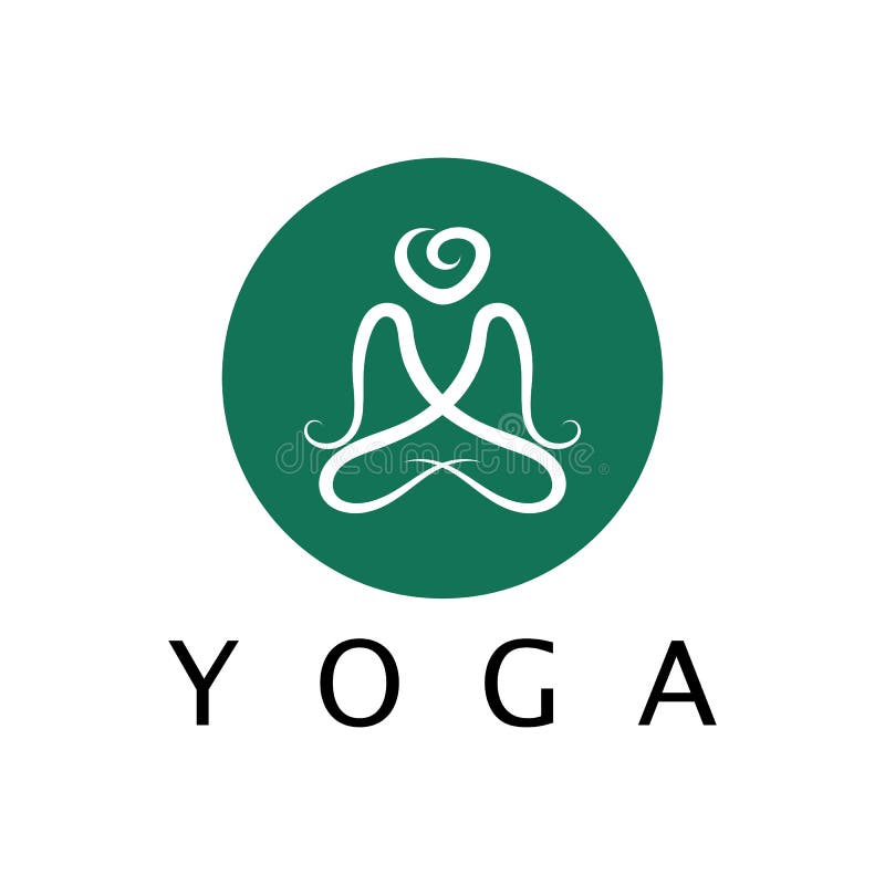 Logo Design of People Doing Yoga Symbol Icon Illustration Vector Stock