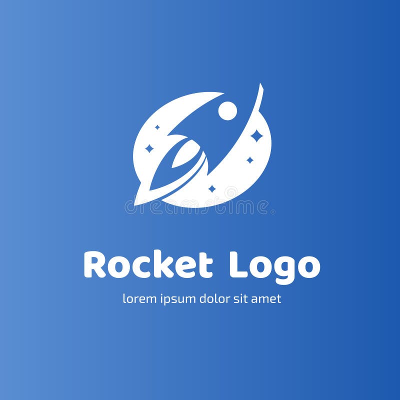 Logo design rocket vector template royalty free illustration