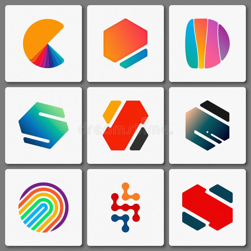 Logo Design Set. Geometric Logos. Creative Abstract . Simple Elements