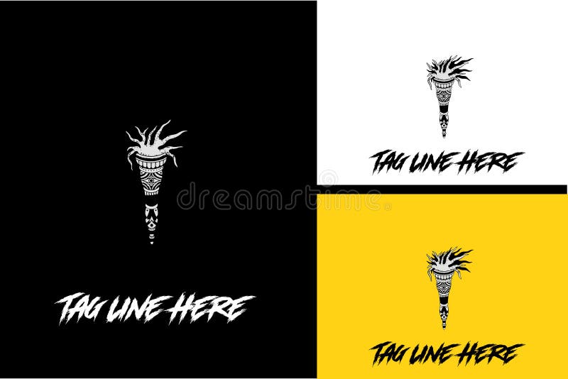 Logo Design of Torch Vintage Vector Black and White Stock Vector