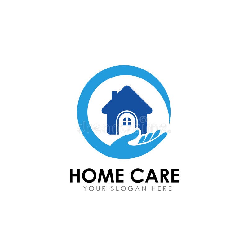 Logo-Designschablone der häuslichen Pflege Hauptvektorikone