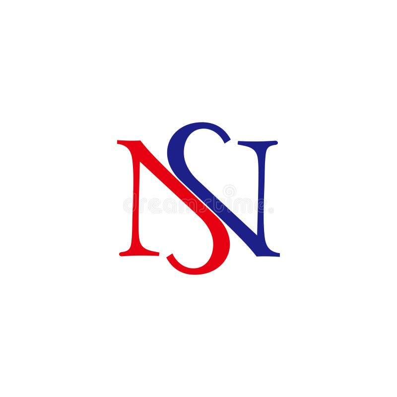 Logo di carattere colorato collegato alla lettera ns, vettore semplice royalty illustrazione gratis