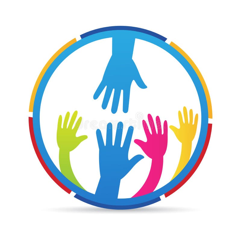 Logo di carità della gente della mano amica illustrazione di stock Logo di carità della gente della mano amica illustrazione di stock