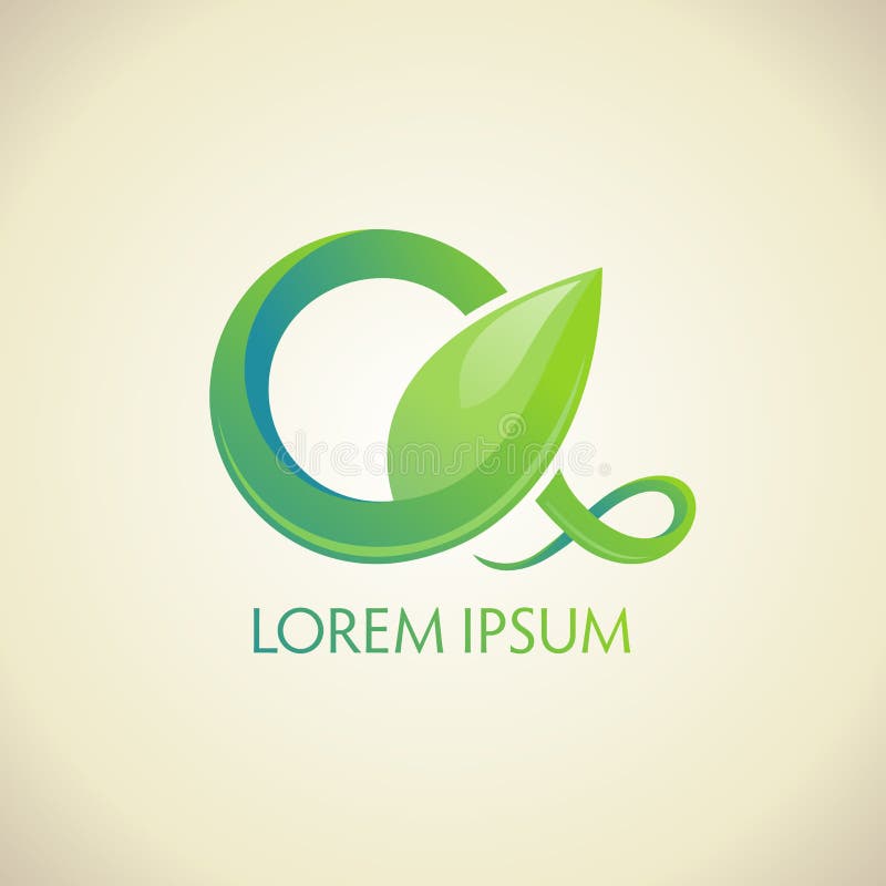 Logo Eco con foglia royalty illustrazione gratis