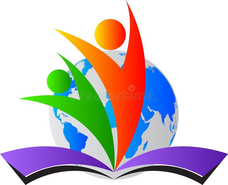 Logo di istruzione del mondo illustrazione di stock