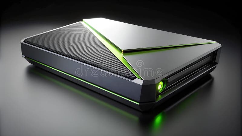 Logo di nvidia su una console da gioco futuristica che mostra ai generative royalty illustrazione gratis