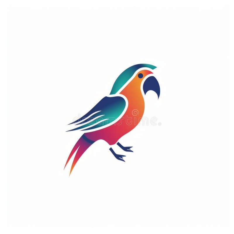 Logo di pappagallo colorato con sfumature di colore. Logo colorato di uccello macinato con colori vibranti in uno stile di raccordo a gradiente digitale. questo design semplice e astratto e minimalista è perfetto per chi apprezza le illustrazioni colorate. l'immagine uhd mostra una combinazione di colori scuri smeraldi e giallo ambra con un utilizzo del colore sparso ma di forte impatto. ideale per appassionati di pietre e amanti di immagini vibranti. prodotto ai
