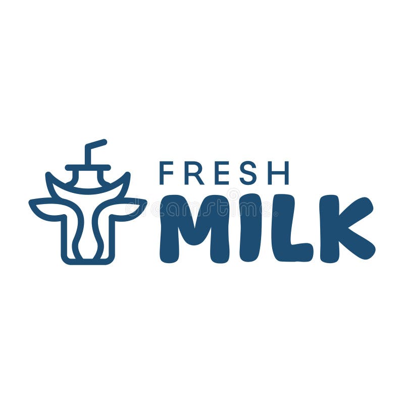 Logo di progettazione minimalista per il latte fresco illustrazione di stock