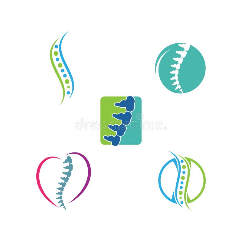 Logo di simbolo di sistemi diagnostici della spina dorsale illustrazione vettoriale Logo di simbolo di sistemi diagnostici della spina dorsale illustrazione vettoriale