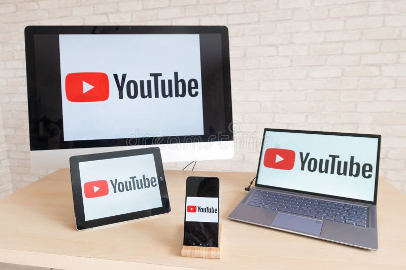 Logo On The Display Of All Mobile Devices. YouTube Is A ...
