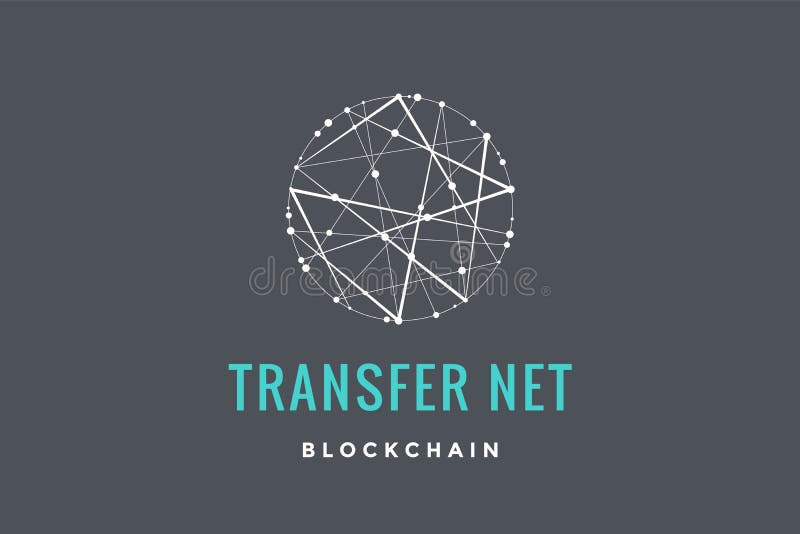 Logo dla blockchain technologii ilustracji