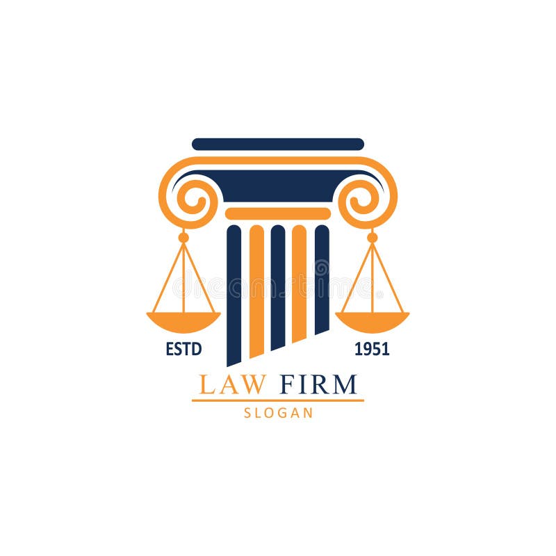 fd inicial para o logotipo do escritório de advocacia, logotipo do advogado  com pilar 11753464 Vetor no Vecteezy