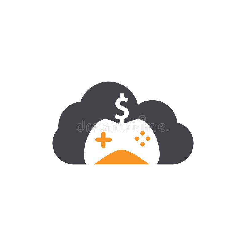 Logo Do Conceito De Forma Em Nuvem De Jogos Monetários. Ilustração